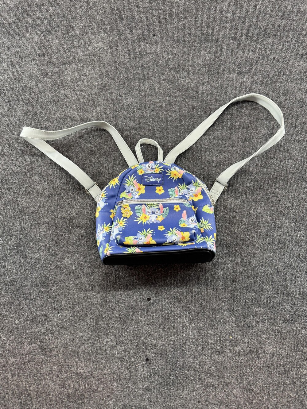 Loungefly Disney Stitch Mini Backpack Womens Blue Floral Tropical Charm Print